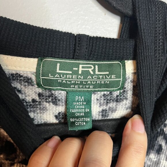 Lauren Ralph Lauren Active animal print waffle hoodie - Picture 3 of 4
